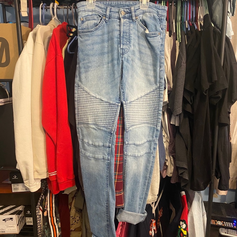 Skinny biker jeans